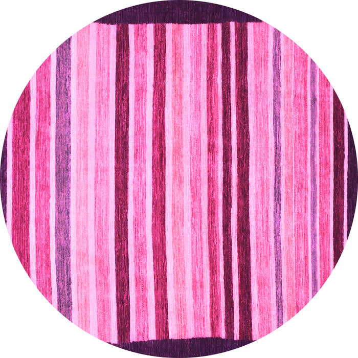 Round Abstract Pink Modern Rug, abs806pnk