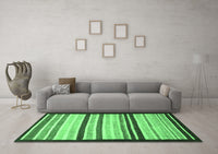 Machine Washable Abstract Emerald Green Modern Rug, wshabs806emgrn