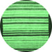 Round Machine Washable Abstract Emerald Green Modern Area Rugs, wshabs806emgrn