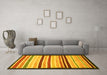 Machine Washable Abstract Yellow Modern Rug in a Living Room, wshabs806yw