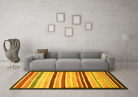 Machine Washable Abstract Yellow Modern Rug, wshabs806yw