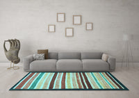 Machine Washable Abstract Light Blue Modern Rug, wshabs806lblu