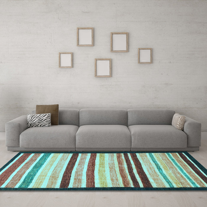 Machine Washable Abstract Light Blue Modern Rug in a Living Room, wshabs806lblu