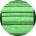 Round Abstract Emerald Green Modern Rug, abs806emgrn