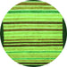 Round Machine Washable Abstract Green Modern Area Rugs, wshabs806grn