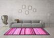 Machine Washable Abstract Pink Modern Rug in a Living Room, wshabs806pnk