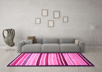 Machine Washable Abstract Pink Modern Rug, wshabs806pnk