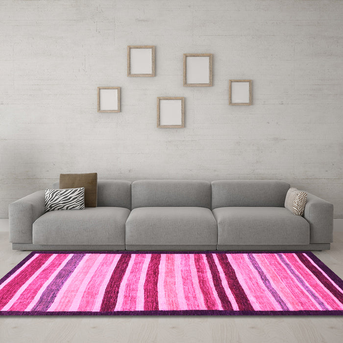 Machine Washable Abstract Pink Modern Rug in a Living Room, wshabs806pnk