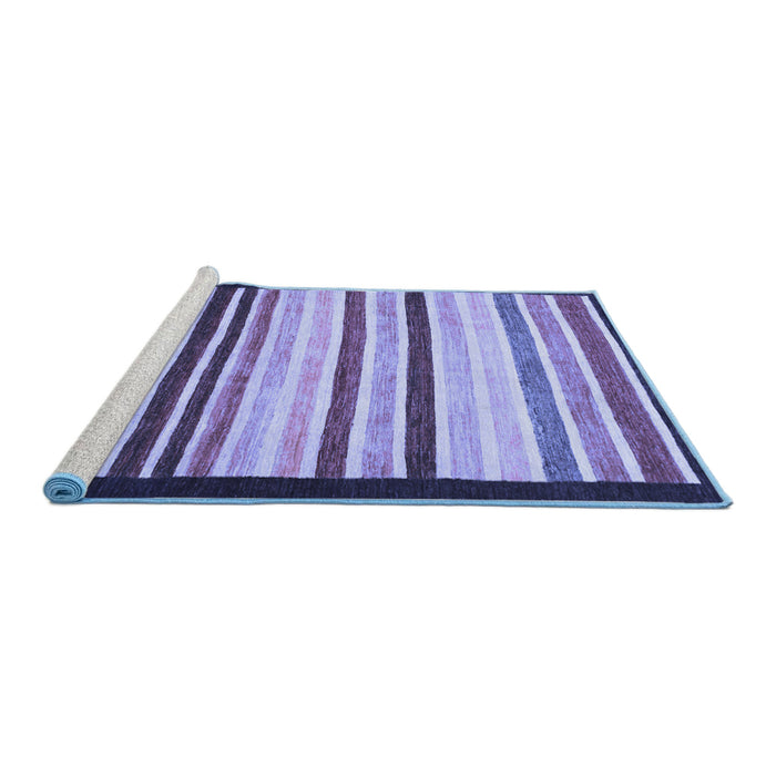 Sideview of Machine Washable Abstract Blue Modern Rug, wshabs806blu