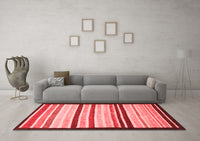 Machine Washable Abstract Red Modern Rug, wshabs806red