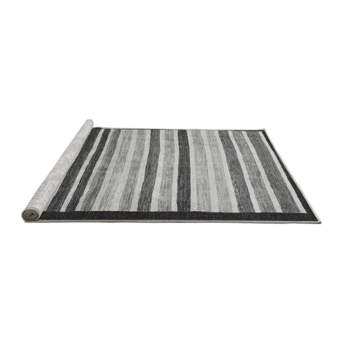Sideview of Machine Washable Abstract Gray Modern Rug, wshabs806gry