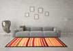 Machine Washable Abstract Orange Modern Area Rugs in a Living Room, wshabs806org