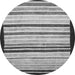 Round Machine Washable Abstract Gray Modern Rug, wshabs806gry