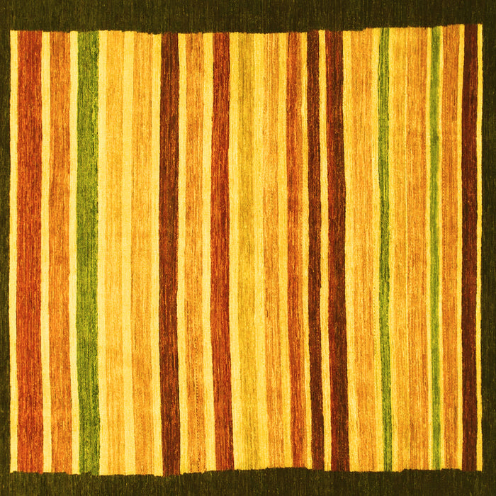 Square Machine Washable Abstract Yellow Modern Rug, wshabs806yw