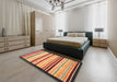 Abstract Fire Brick Red Modern Rug in a Bedroom, abs806