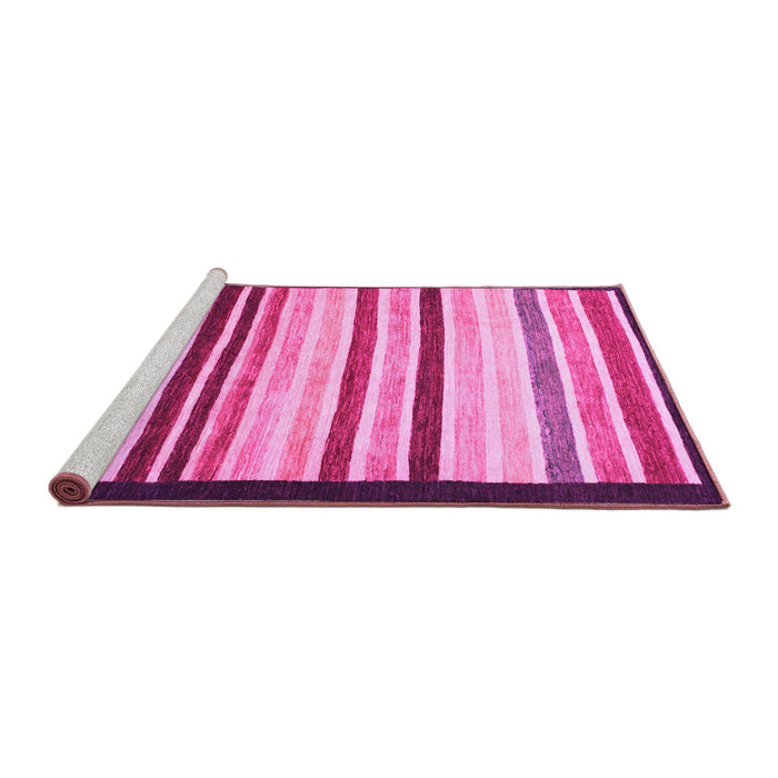 Sideview of Machine Washable Abstract Pink Modern Rug, wshabs806pnk