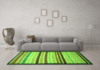 Machine Washable Abstract Green Modern Rug, wshabs806grn