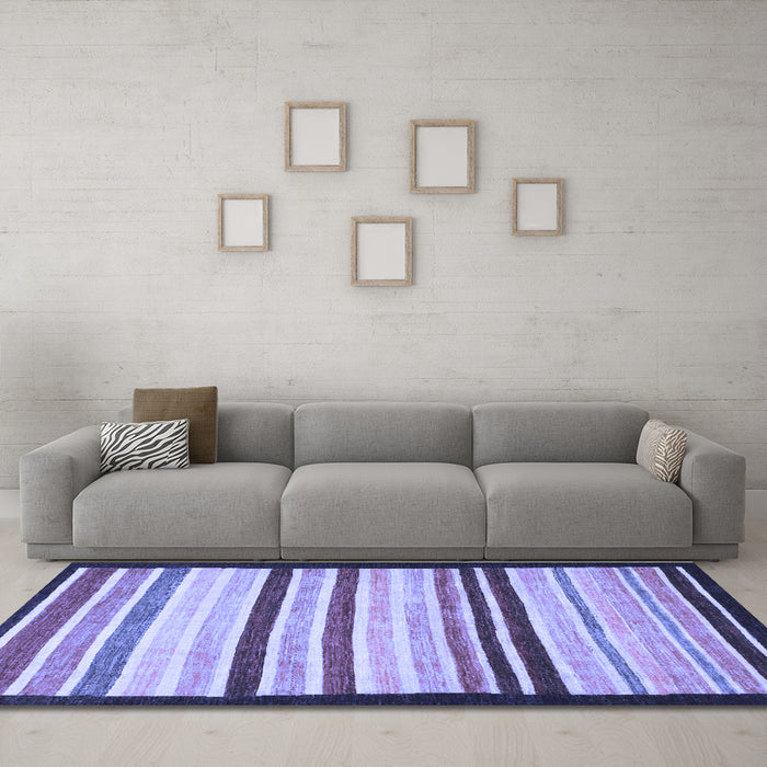 Machine Washable Abstract Blue Modern Rug in a Living Room, wshabs806blu