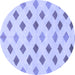 Round Solid Blue Modern Rug, abs807blu