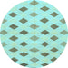 Round Solid Light Blue Modern Rug, abs807lblu