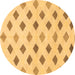 Round Solid Brown Modern Rug, abs807brn