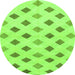 Round Machine Washable Solid Green Modern Area Rugs, wshabs807grn