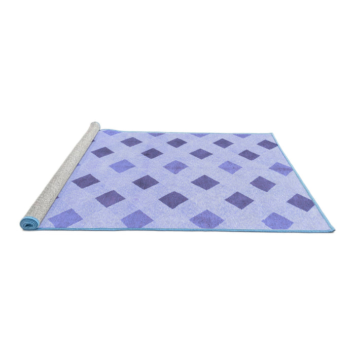 Sideview of Machine Washable Solid Blue Modern Rug, wshabs807blu