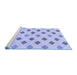 Sideview of Machine Washable Solid Blue Modern Rug, wshabs807blu