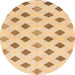 Round Abstract Orange Solid Rug, abs807