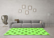 Machine Washable Solid Green Modern Area Rugs in a Living Room,, wshabs807grn