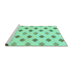 Sideview of Machine Washable Solid Turquoise Modern Area Rugs, wshabs807turq