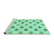 Sideview of Machine Washable Solid Turquoise Modern Area Rugs, wshabs807turq