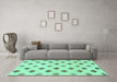 Machine Washable Solid Turquoise Modern Area Rugs in a Living Room,, wshabs807turq