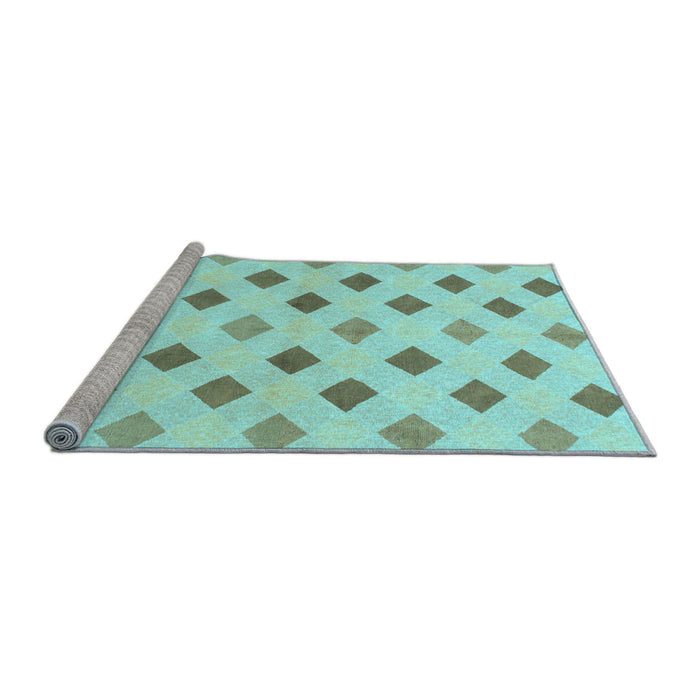 Sideview of Machine Washable Solid Light Blue Modern Rug, wshabs807lblu