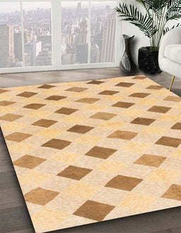 Machine Washable Abstract Orange Rug in a Family Room, wshabs807