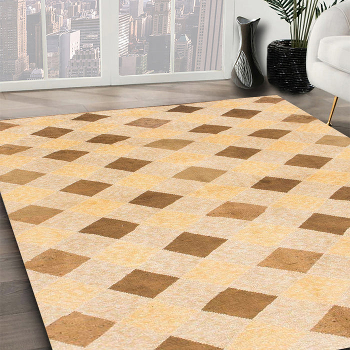 Machine Washable Abstract Orange Rug in a Family Room, wshabs807