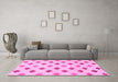 Machine Washable Solid Pink Modern Rug in a Living Room, wshabs807pnk