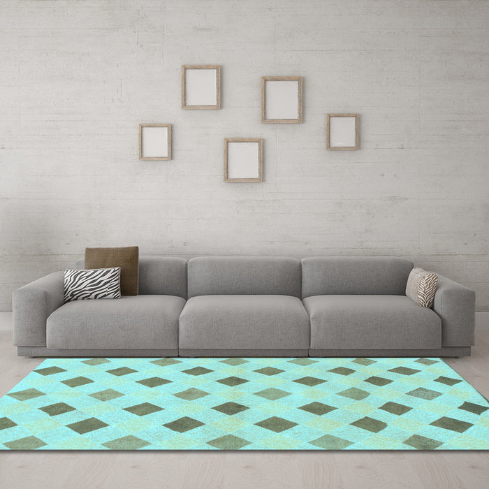 Machine Washable Solid Light Blue Modern Rug in a Living Room, wshabs807lblu