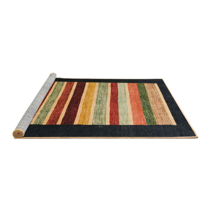 Sideview of Machine Washable Abstract Bakers Brown Rug, wshabs808