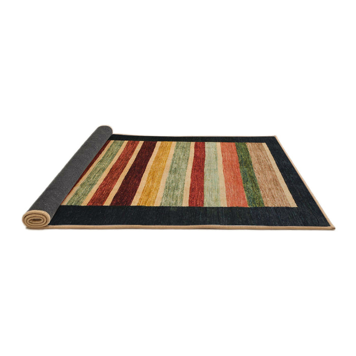 Sideview of Abstract Bakers Brown Modern Rug, abs808