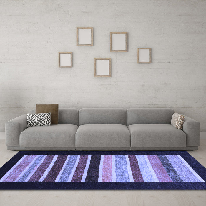 Machine Washable Abstract Blue Modern Rug in a Living Room, wshabs808blu