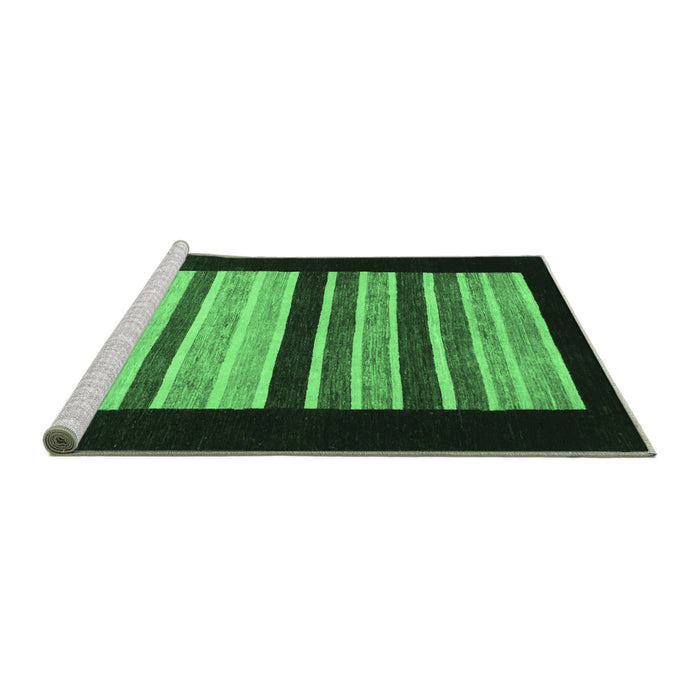 Sideview of Machine Washable Abstract Emerald Green Modern Area Rugs, wshabs808emgrn