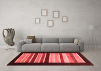 Machine Washable Abstract Red Modern Rug, wshabs808red