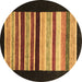 Round Abstract Brown Modern Rug, abs808brn