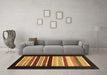 Machine Washable Abstract Brown Modern Rug in a Living Room,, wshabs808brn