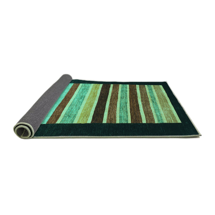 Sideview of Abstract Turquoise Modern Rug, abs808turq