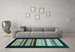 Machine Washable Abstract Light Blue Modern Rug in a Living Room, wshabs808lblu