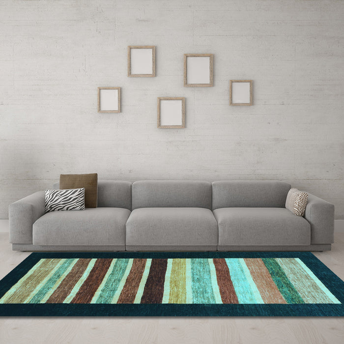 Machine Washable Abstract Light Blue Modern Rug in a Living Room, wshabs808lblu