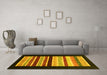 Machine Washable Abstract Yellow Modern Rug in a Living Room, wshabs808yw