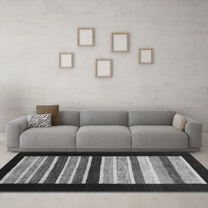 Machine Washable Abstract Gray Modern Rug in a Living Room,, wshabs808gry